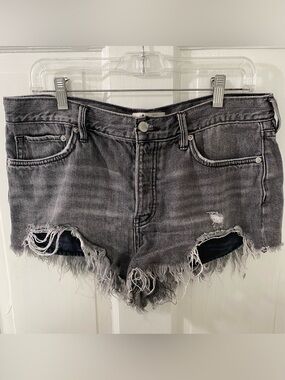 We The Free Distressed Black Denim Cutoff Shorts